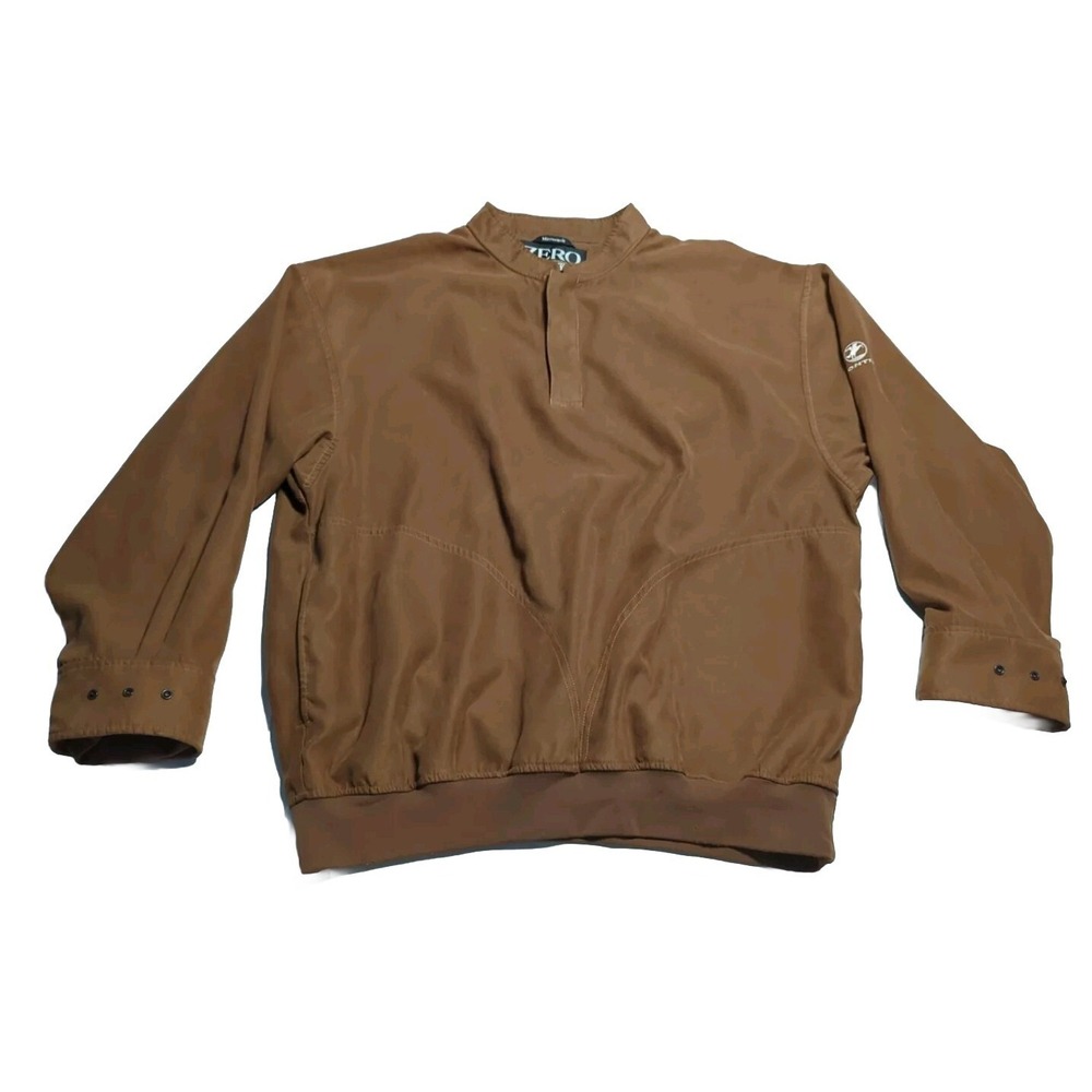 Zero Restriction Microsuede Pullover Brown Men's Large USA (Company Logo)‎